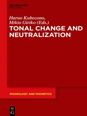 cover image of Tonal Change and Neutralization